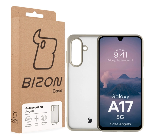 Bizon Angelo do Samsung Galaxy A17 5G Grey z beżową ramką