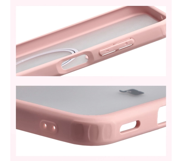 Bizon MatteO z MagSafe do MatteO Samsung Galaxy A17 5G Pink Półprzezroczyste z różową ramką