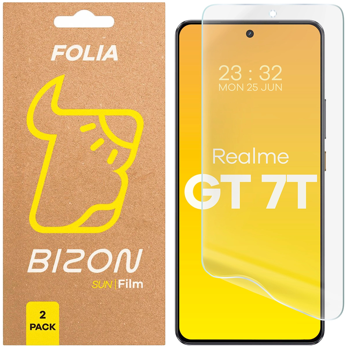 Folia ochronna Bizon 2 x matowa Film Sun do Realme GT 7T