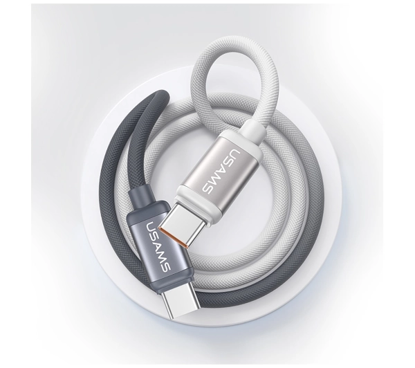 USAMS Bicolor Series PD 60W USB-C do USB-C 1,2m Czarno-biały