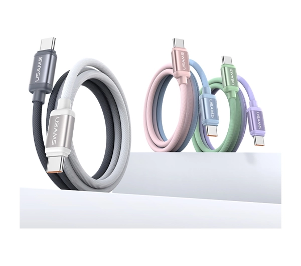 USAMS Bicolor Series PD 60W USB-C do USB-C 1,2m Czarno-biały