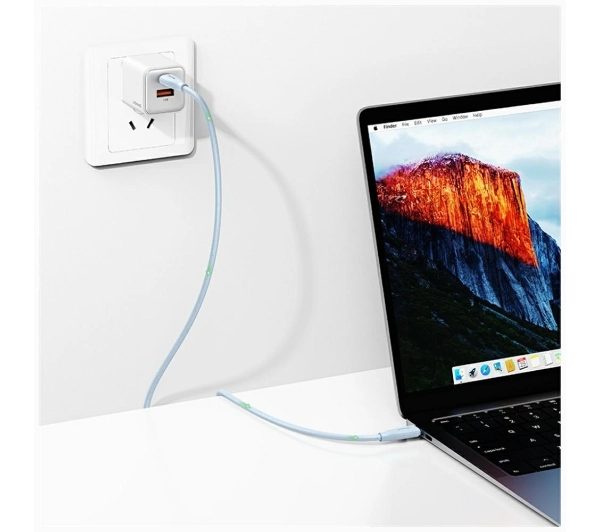 USAMS Green Series 60W USB-C do USB-C 1m Niebieski