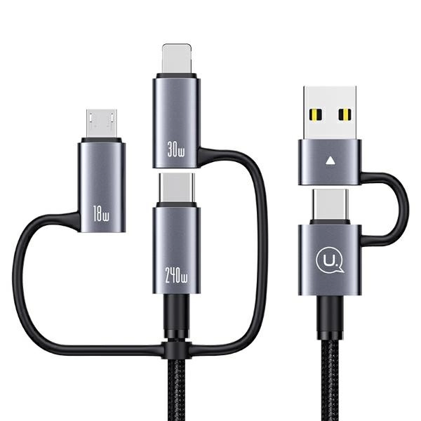 Kabel USAMS Seria Sufeng 6w1 240W 2m Aluminium Alloy Czarny