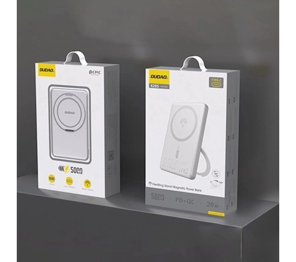 Dudao K28S 5000mAh MagSafe 20W Srebrny - ⚡ EURO HIT CENOWY! ⚡