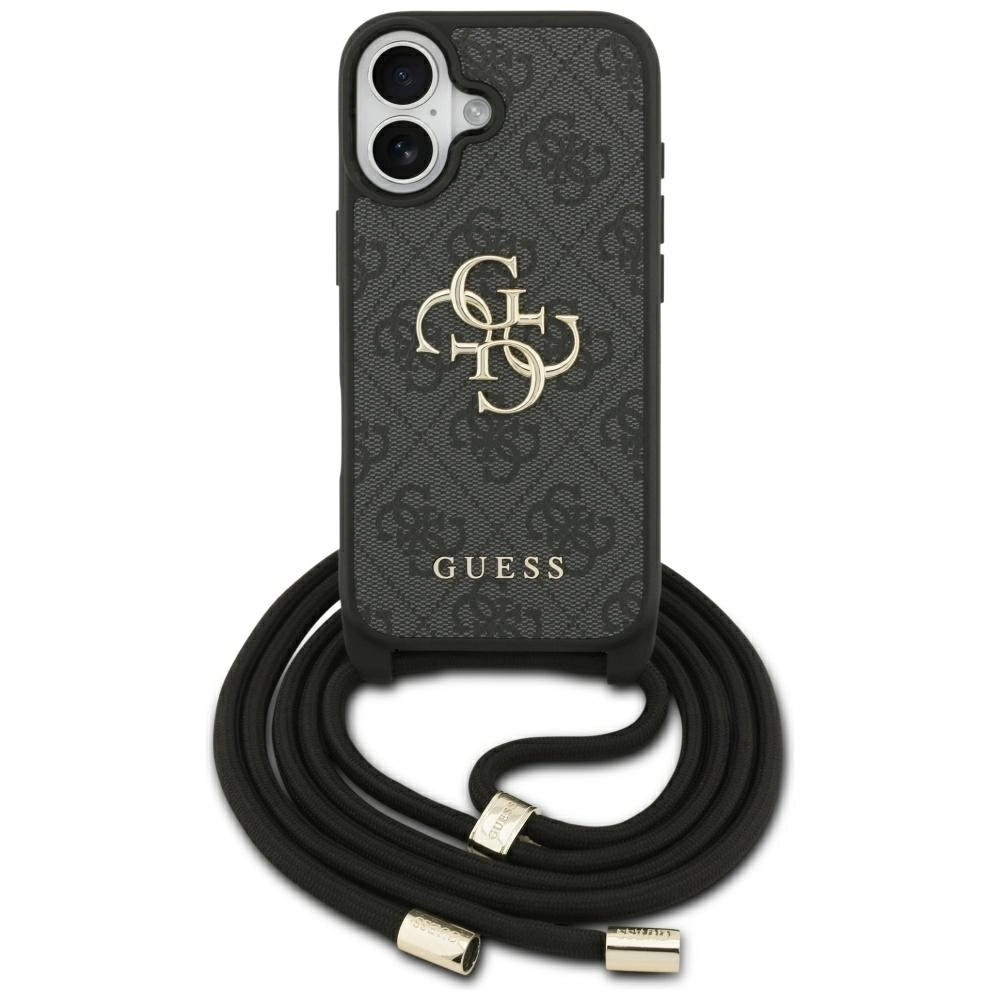 Etui Guess 4G Big Logo Cord Stap Crossbody do iPhone 17 Czarny