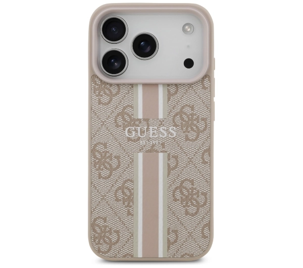 Guess 4G Printed Stripes MagSafe do iPhone 17 Pro Różowy