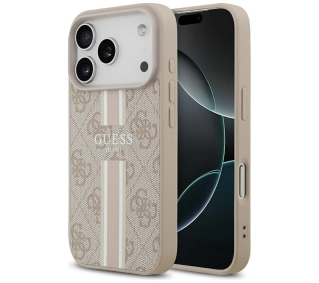 Guess 4G Printed Stripes MagSafe do iPhone 17 Pro Różowy