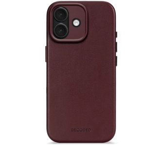 Etui Decoded Leather Backover MagSafe do iPhone 17 Bordowy