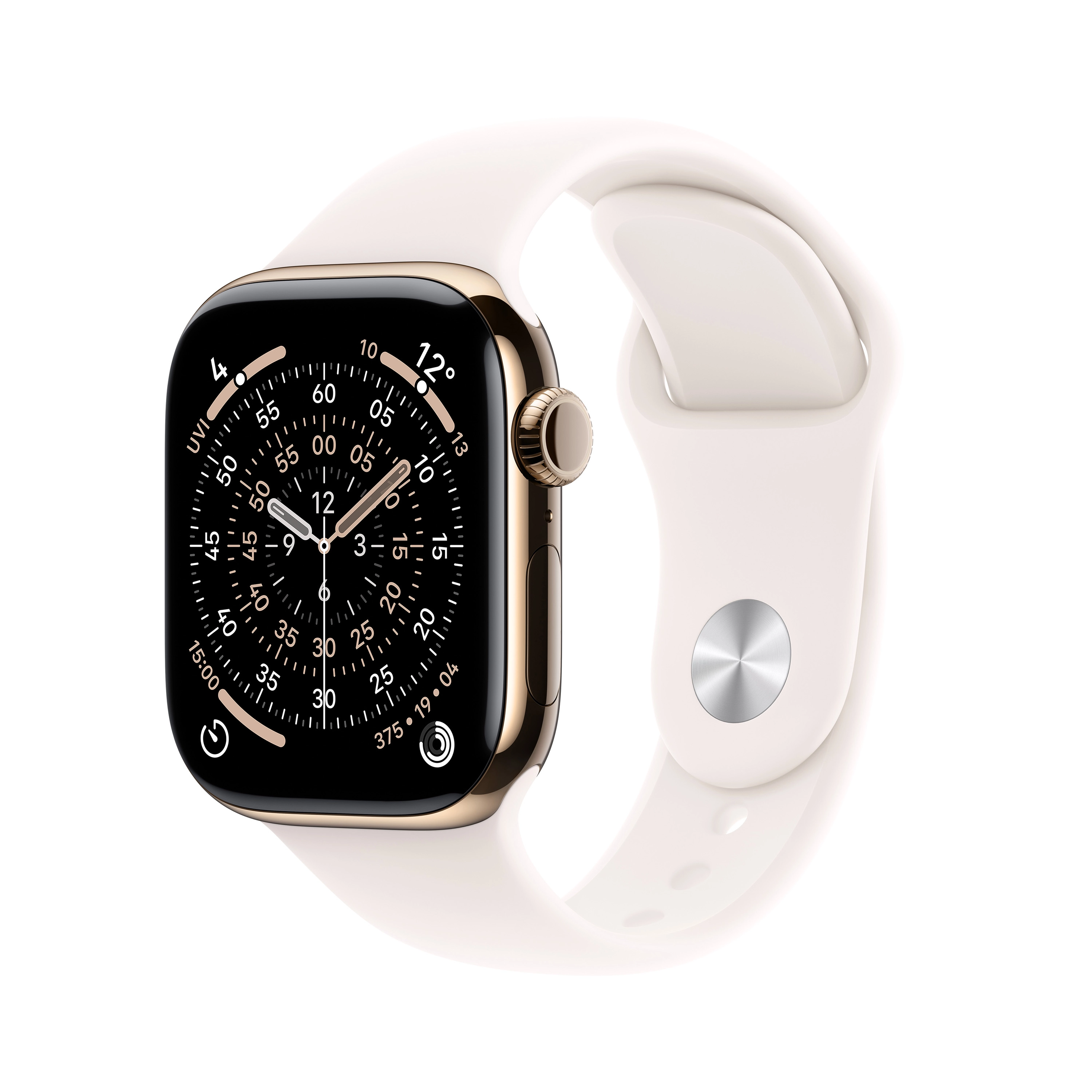 Apple Watch Series 11 GPS + Cellular 46mm Tytan Złoty Pasek sportowy Łagodny róż M/L