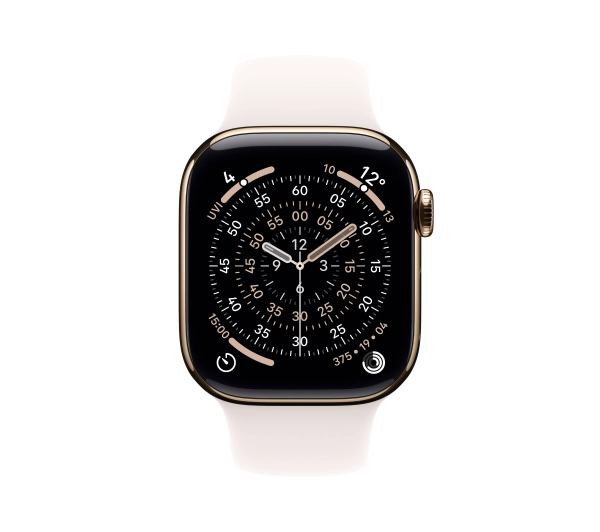 Apple Watch Series 11 GPS + Cellular 46mm Tytan Złoty Pasek sportowy Łagodny róż M/L - Kup na Raty - RRSO 0%