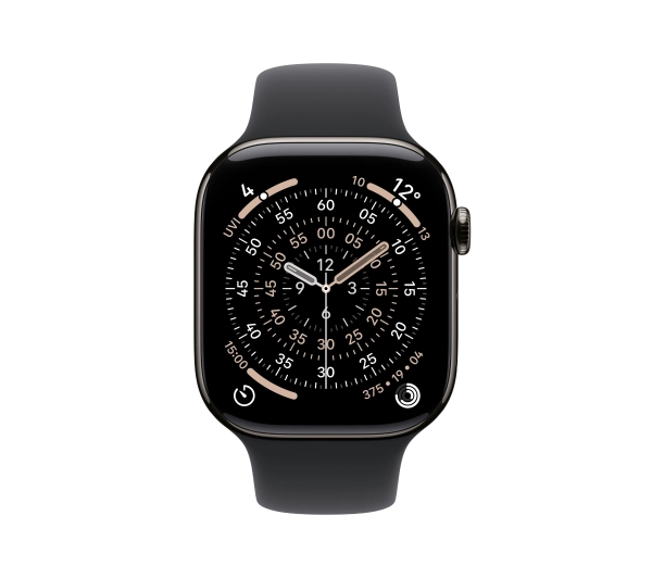 Apple Watch Series 11 GPS + Cellular 46mm Tytan Łupek Pasek sportowy Czarny S/M - Kup na Raty - RRSO 0%