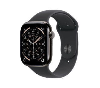 Apple Watch Series 11 GPS + Cellular 46mm Tytan Łupek Pasek sportowy Czarny S/M - Kup na Raty - RRSO 0%