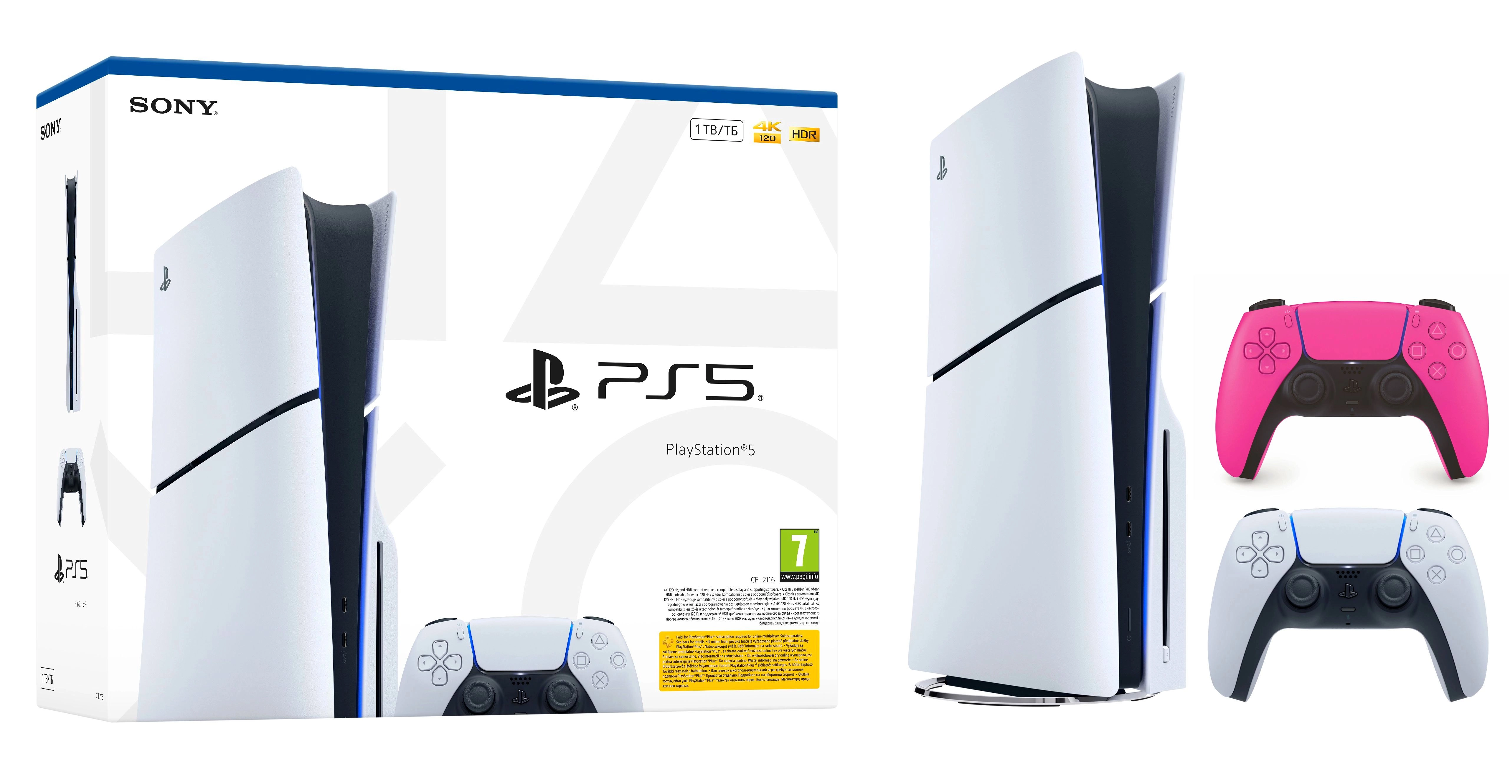 Konsola Sony PlayStation 5 Slim E Chassis (PS5) 1TB z napędem + Dodatkowy Pad Różowy