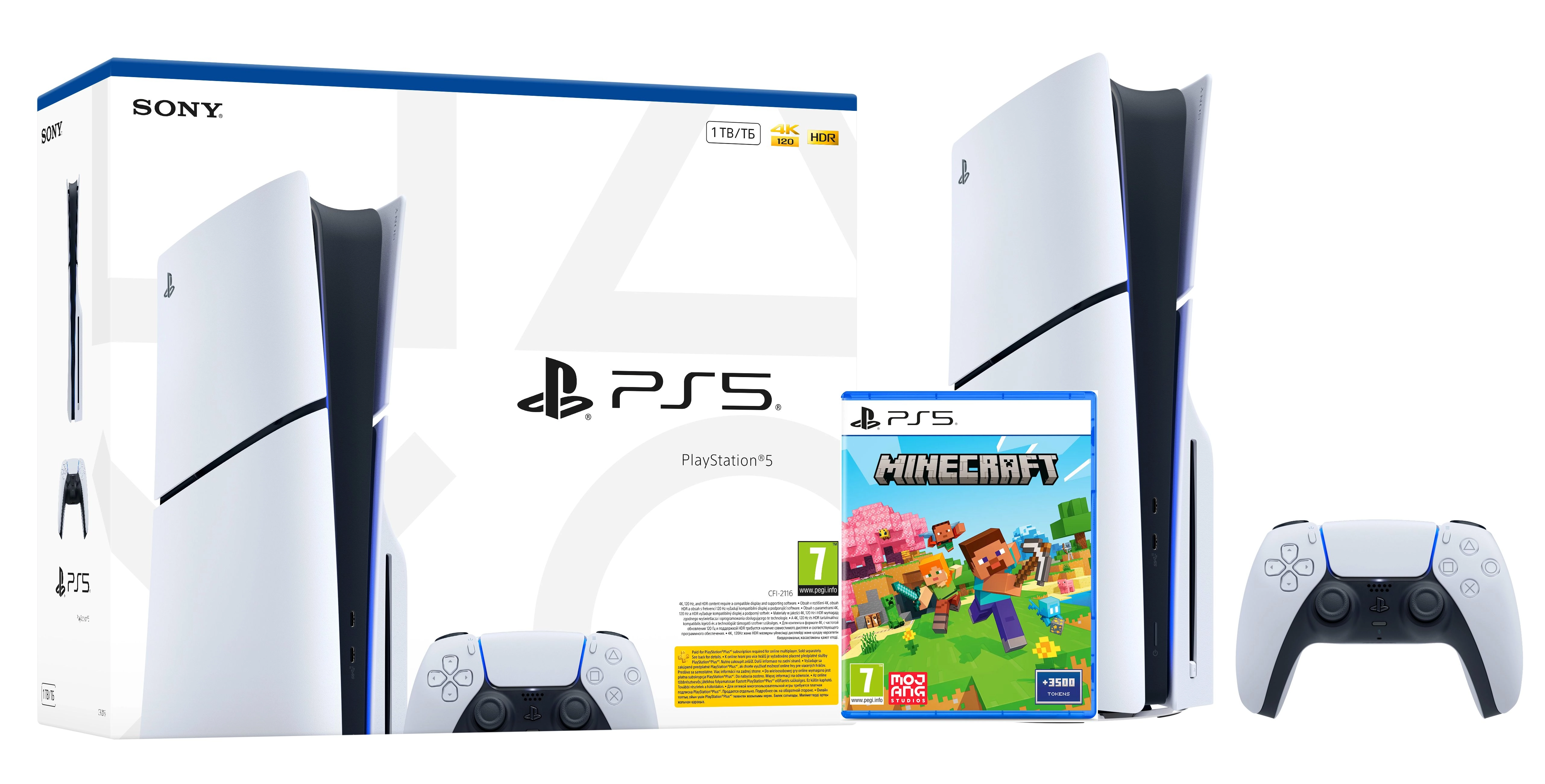 Konsola Sony PlayStation 5 Slim E Chassis (PS5) 1TB z napędem + Minecraf