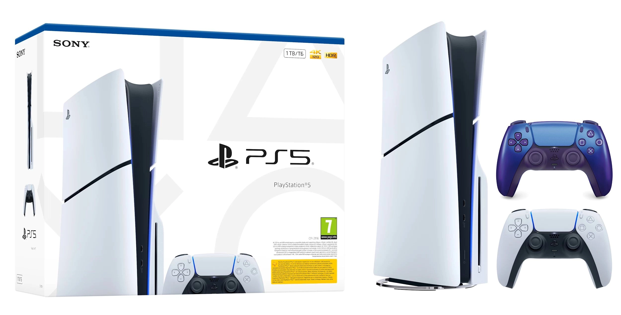 Konsola Sony PlayStation 5 Slim E Chassis (PS5) 1TB z napędem + Dodatkowy Pad Chroma Indigo