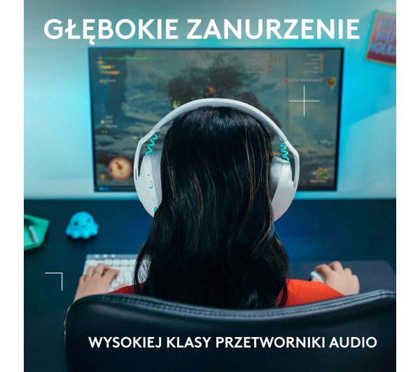 Logitech G321 LIGHTSPEED Nauszne Biały