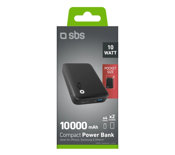 SBS TEBBCT10000LDK Compact 10000mAh 10W Czarny