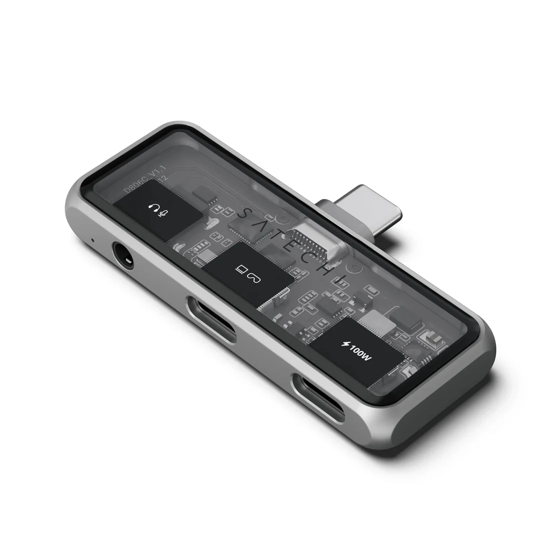 Hub USB Satechi ST-HXRAJM USB-C PD USB-C 3.5mm audio I/O Szary