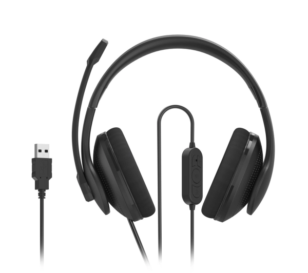 Hama HS-USB300 V2  Biurowe USB-C Nauszne Czarny