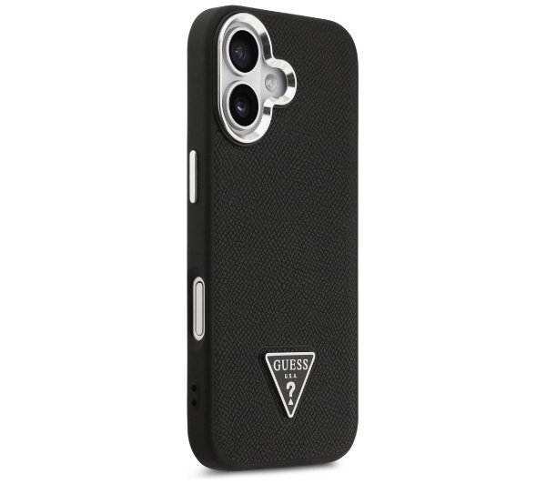 Guess Grained Triangle Logo MagSafe do iPhone 17 czarny