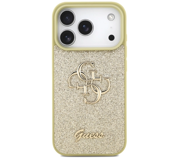Guess Fixed Glitter Big 4G do iPhone 17 Pro złoty