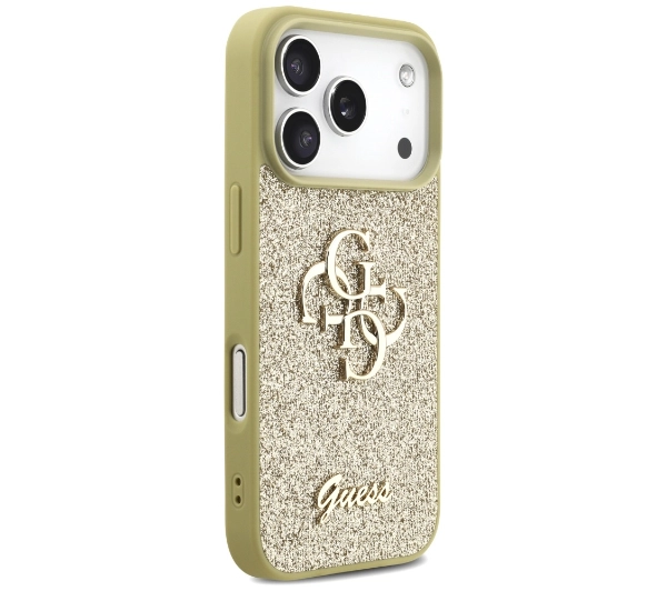 Guess Fixed Glitter Big 4G do iPhone 17 Pro złoty