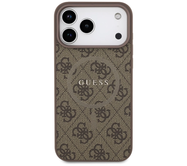Guess 4G Ring Classic Logo MagSafe do iPhone 17 Pro Max brązowy
