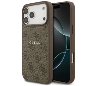 Guess 4G Ring Classic Logo MagSafe do iPhone 17 Pro Max brązowy