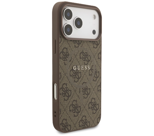Guess 4G Ring Classic Logo MagSafe do iPhone 17 Pro Max brązowy