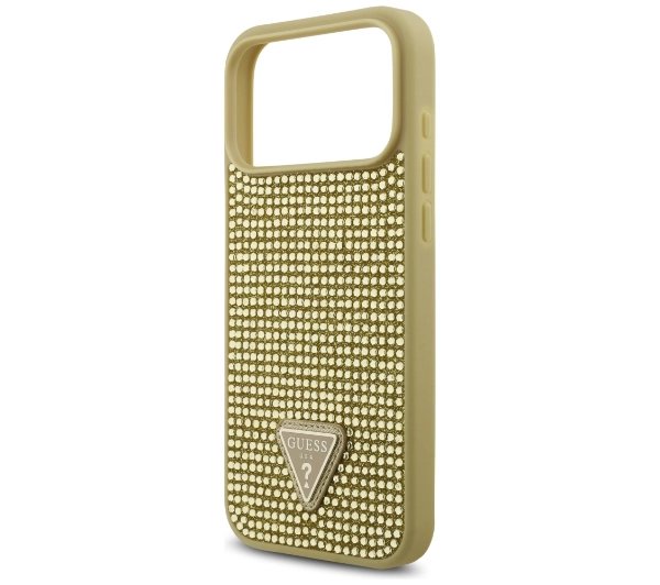 Guess Rhinestone Triangle Logo do iPhone 17 Pro Max złoty