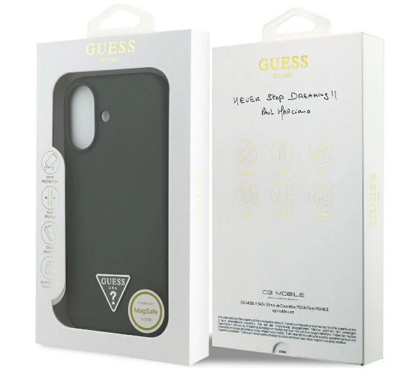 Guess Silicone Triangle Logo MagSafe do iPhone 17 khaki