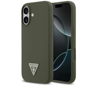 Guess Silicone Triangle Logo MagSafe do iPhone 17 khaki