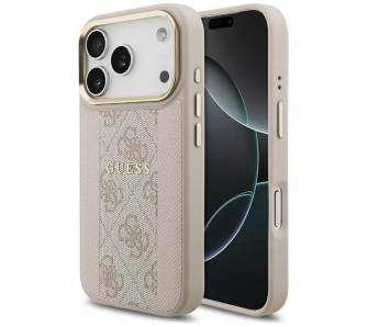 Etui Guess 4G Stripe MagSafe do iPhone 17 Pro różowy