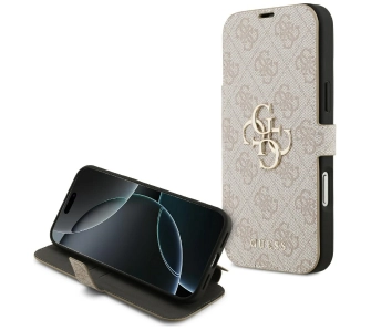 Etui Guess Book 4G Metal Logo do iPhone 17 Pro Max Różowy