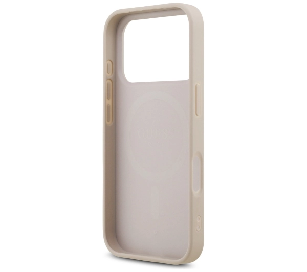 Guess Leather 4G Triangle Strass MagSafe do iPhone 17 Pro różowy