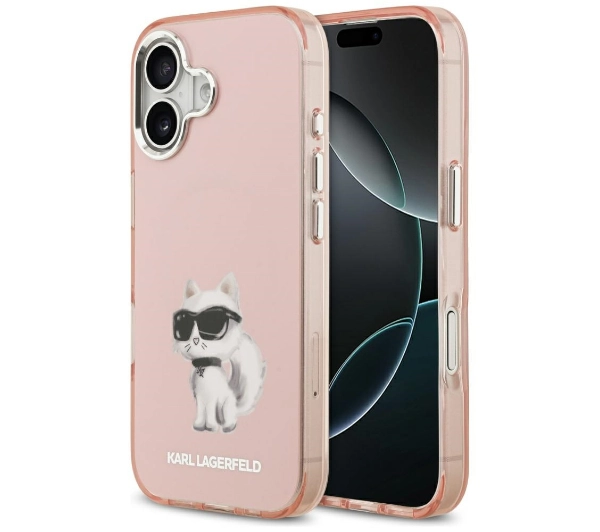 Karl Lagerfeld IML Aquarelle Choupette & Logo MagSafe do iPhone 17 Różowy