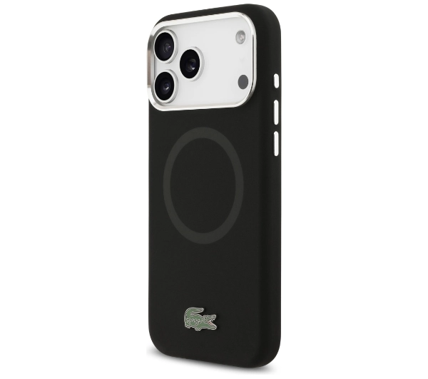 Lacoste Silicone Metal Logo MagSafe do iPhone 17 Pro Max czarny