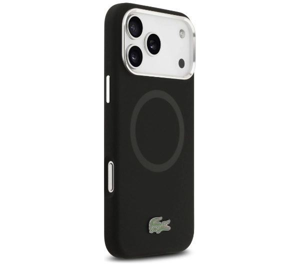Lacoste Silicone Metal Logo MagSafe do iPhone 17 Pro Max czarny