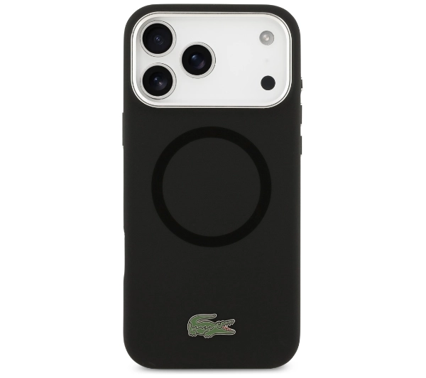 Lacoste Silicone Metal Logo MagSafe do iPhone 17 Pro Max czarny