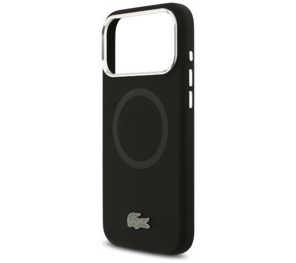 Lacoste Silicone Metal Logo MagSafe do iPhone 17 Pro Max czarny