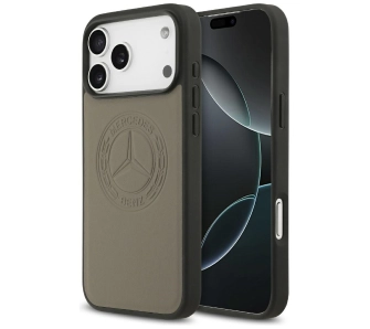 Etui Mercedes-Benz Leather Vintage Logo MagSafe do iPhone 17 Pro Max taupe