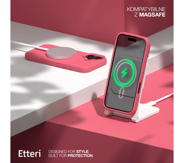 Etteri Silicone Case do iPhone 16 Plus Malinowy