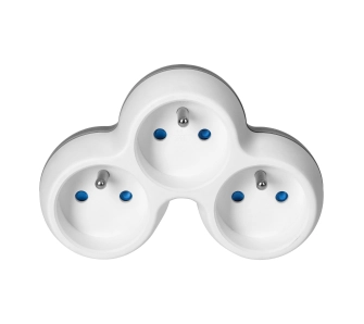 Rozgałęziacz Orno OR-AE-13239 3 gniazda Biało-szary