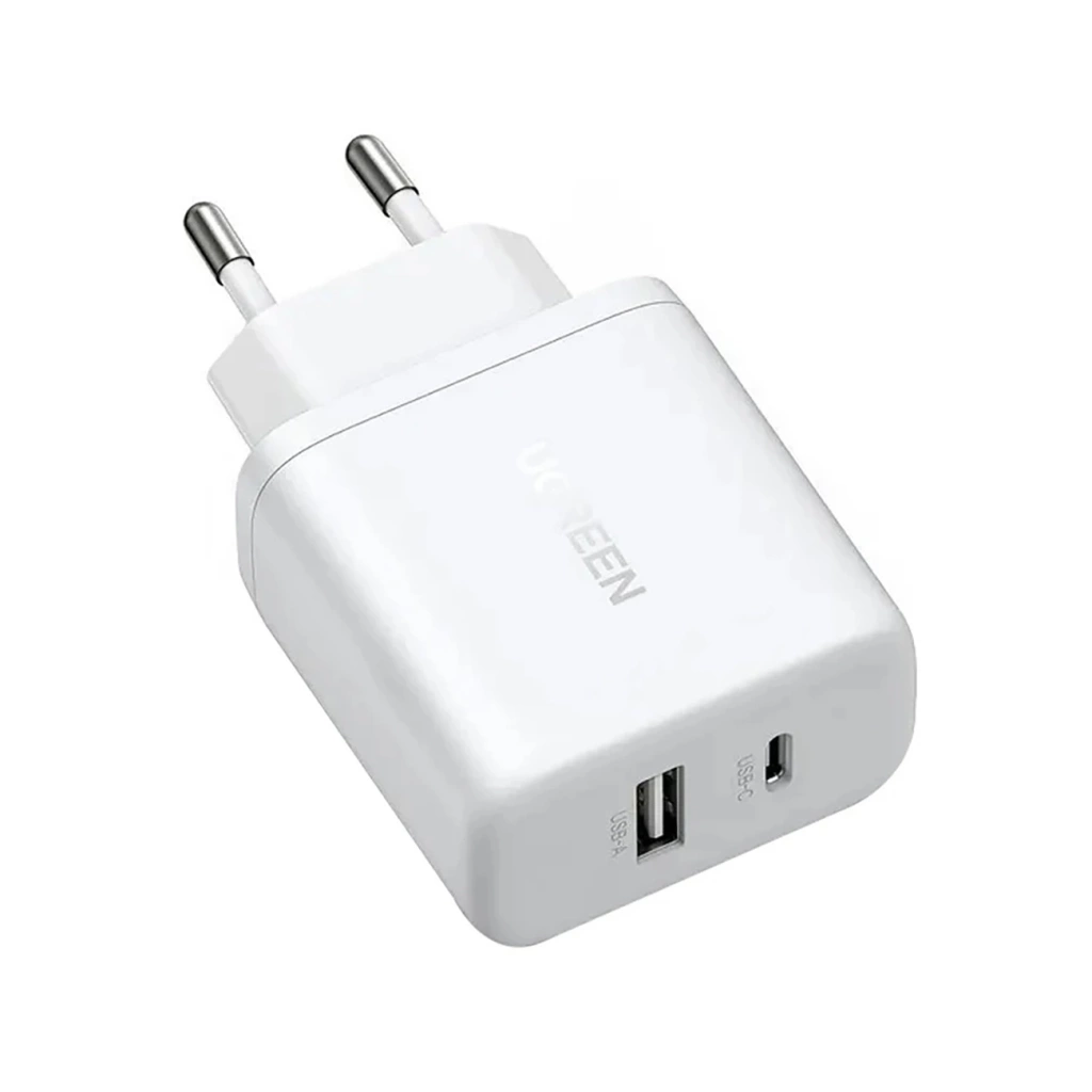 Ładowarka sieciowa UGREEN X227 20W GaN 1xUSB-A 1xUSB-C Biały
