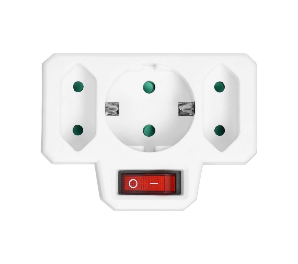 Orno OR-AE-13191(GS) z włącznikiem, 3 gniazda Biały