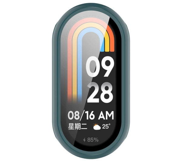 Bizon ze szkłem do Xiaomi Smart Band 10 ciemnozielony