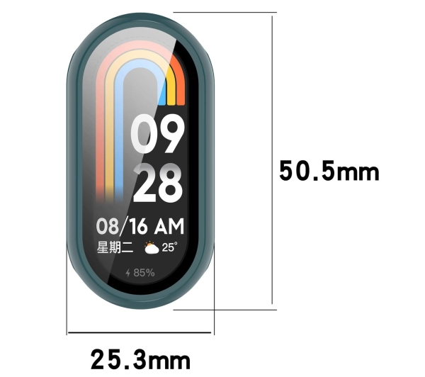 Bizon ze szkłem do Xiaomi Smart Band 10 ciemnozielony