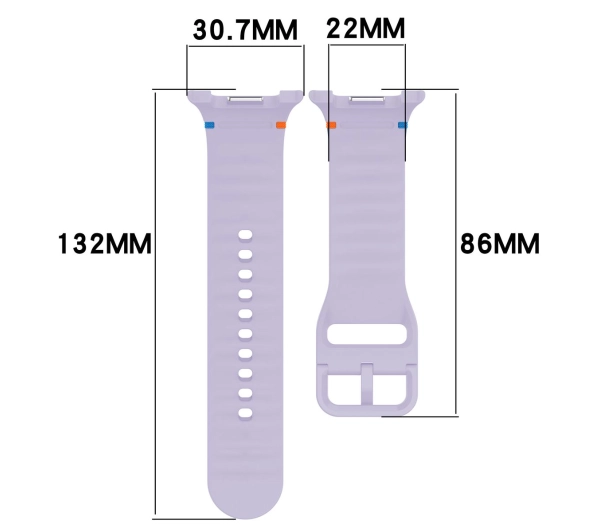 Bizon Strap Watch Silicone G do Samsung Galaxy Watch 8 40 mm / 44 mm / Samsung Galaxy Watch 8 Classic 46 mm fioletowy