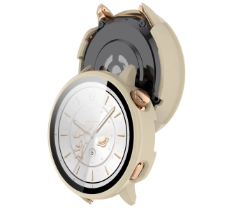 Nakładka na tarczę Bizon ze szkłem do OnePlus Watch 3 43 mm beżowy