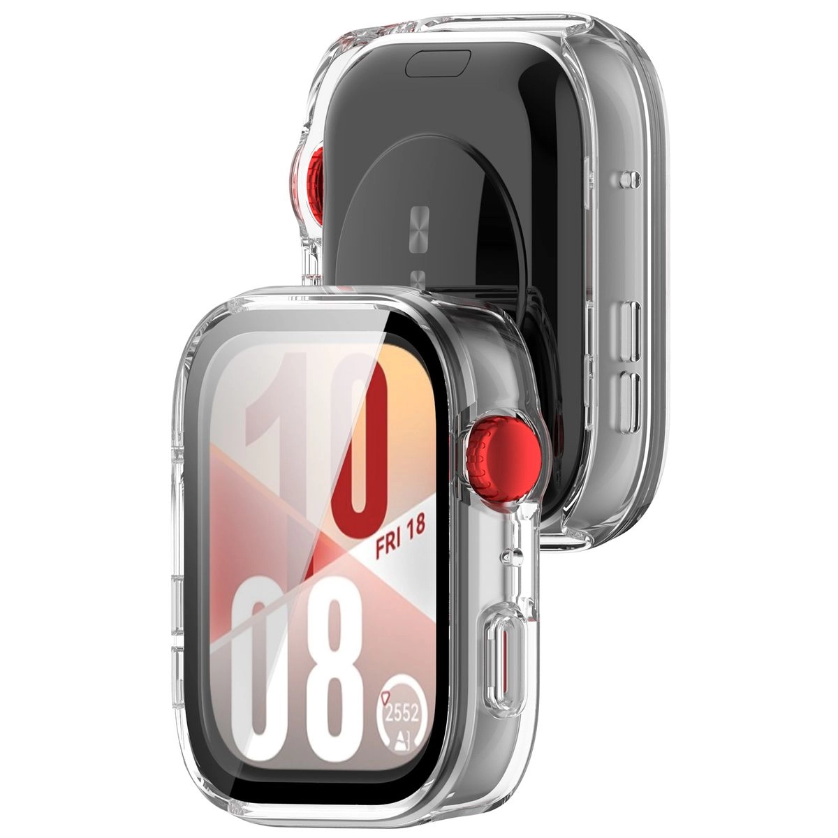 Nakładka na tarczę Bizon ze szkłem do Huawei Watch Fit 4 przezroczysty